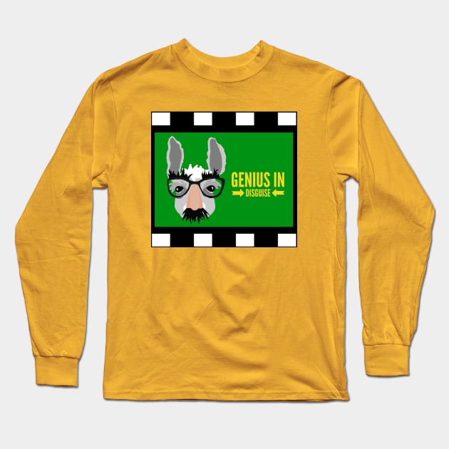 Llama in Fake Nose Mustache and Glasses Genius in Disguise Long Sleeve T-Shirt by MisterBigfoot